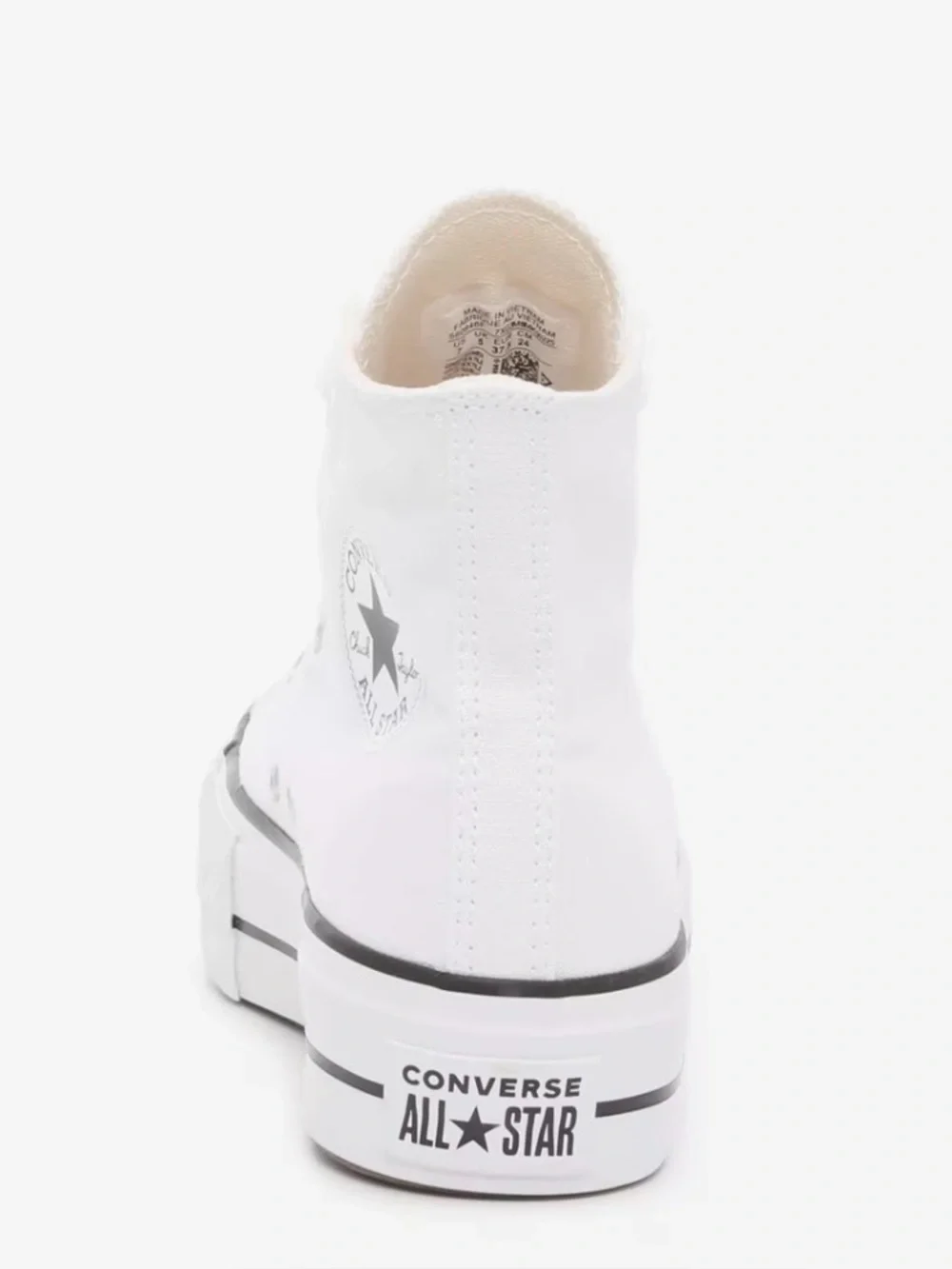 Converse Platform High Top Sneakers - White with Black Trim - Picture 3 of 9
